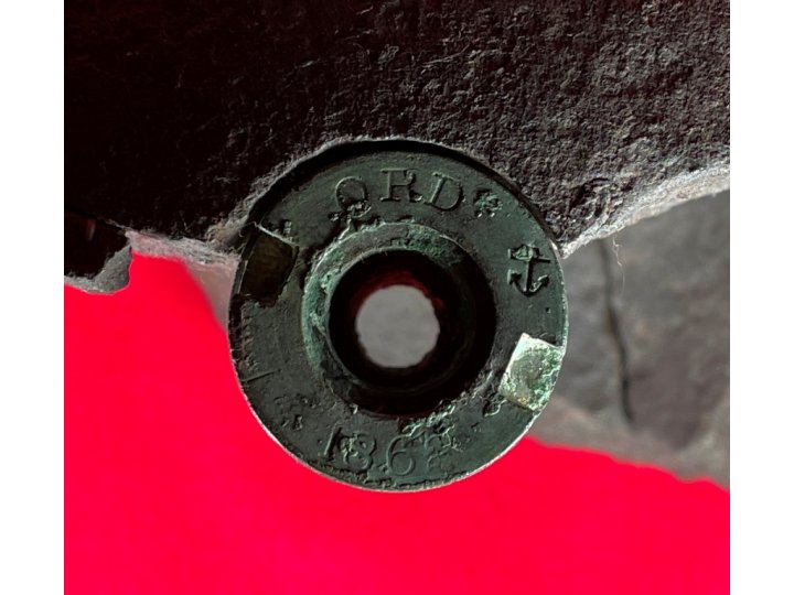 Reconstructed 9-Inch Mortar Shell with US Naval Fuze Dated 1862