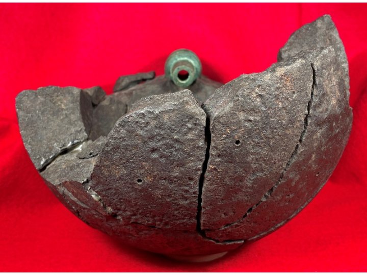Reconstructed 9-Inch Mortar Shell with US Naval Fuze Dated 1862