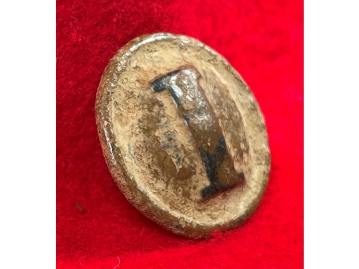 Confederate Cast Infantry Coat Button - Pewter "I"