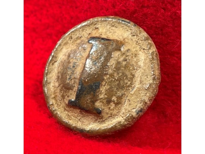 Confederate Cast Infantry Coat Button - Pewter "I"