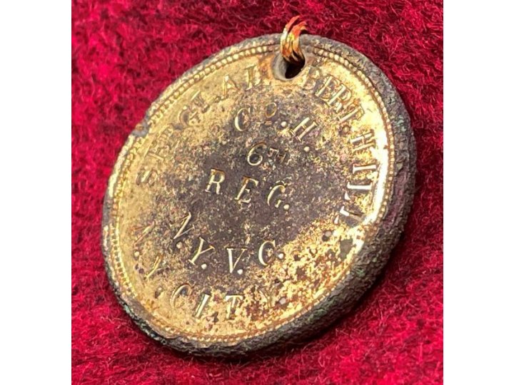 War of 1861 ID Tag - Albert J. Hill - Cavalryman