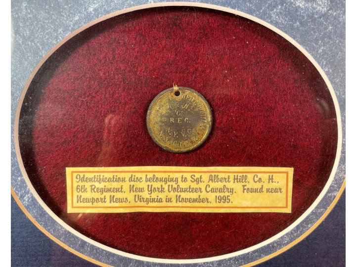 War of 1861 ID Tag - Albert J. Hill - Cavalryman