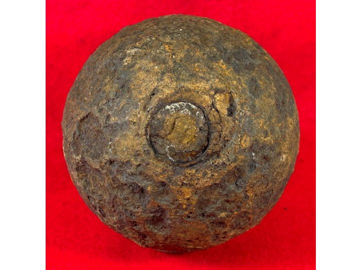 Confederate 12-Pounder Shell with Original Wood Fuze Plug