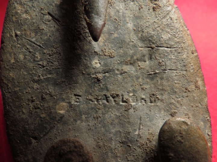 A Maker Marked US Belt Plate - Marked "E. GAYLORD" & Carved Letter "H"