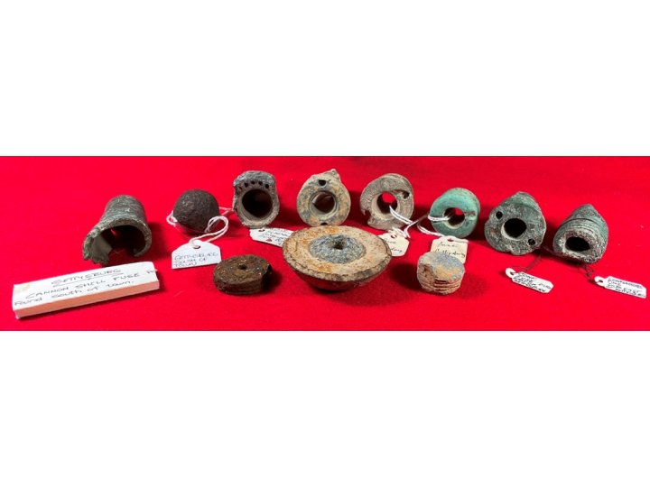Excavated Artillery Fuzes etc... from Exploded Shells