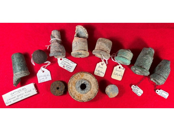 Excavated Artillery Fuzes etc... from Exploded Shells