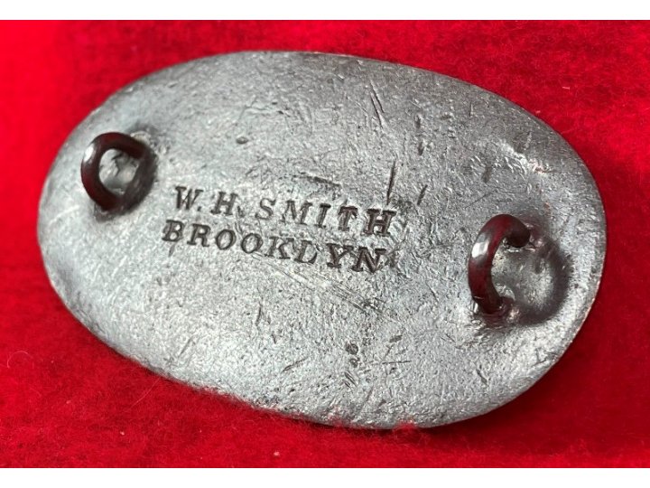 US Cartridge Box Plate - Small Size - Marked "W. H. SMITH / BROOKLYN"