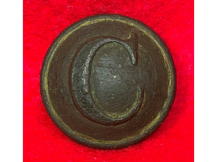 Confederate Cavalry Coat Button - "Stippled C"
