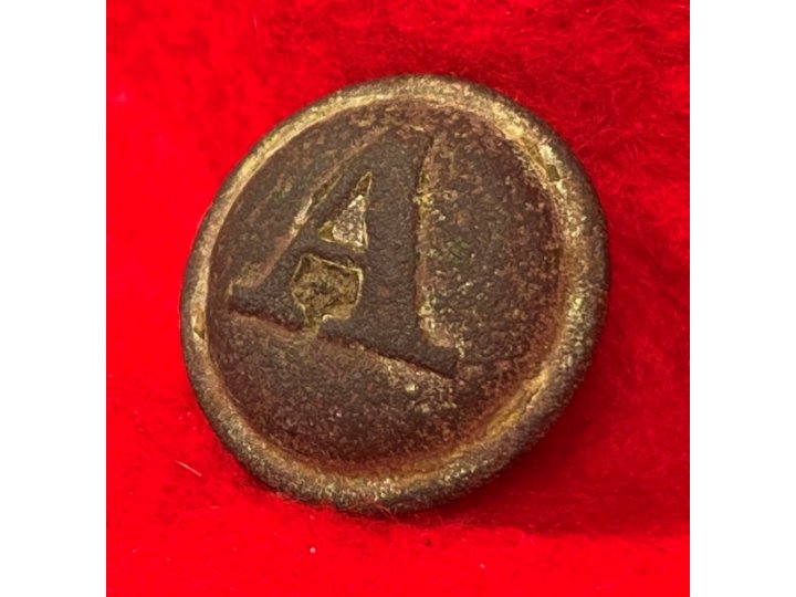 Confederate Artillery Coat Button - Roman "A" - Richmond Manufacturer