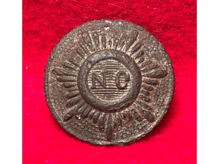 North Carolina "Sunburst" Coat Button - Silvered