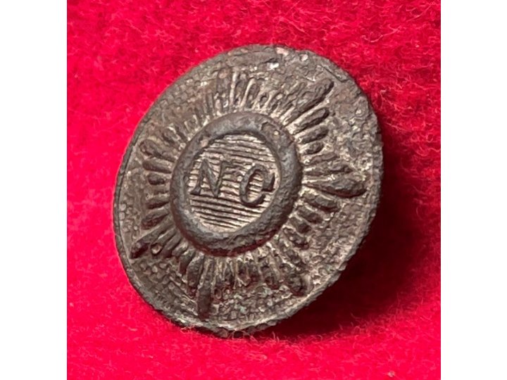 North Carolina "Sunburst" Coat Button - Silvered