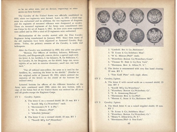 Record of American Uniform and Historical Buttons - First Edition