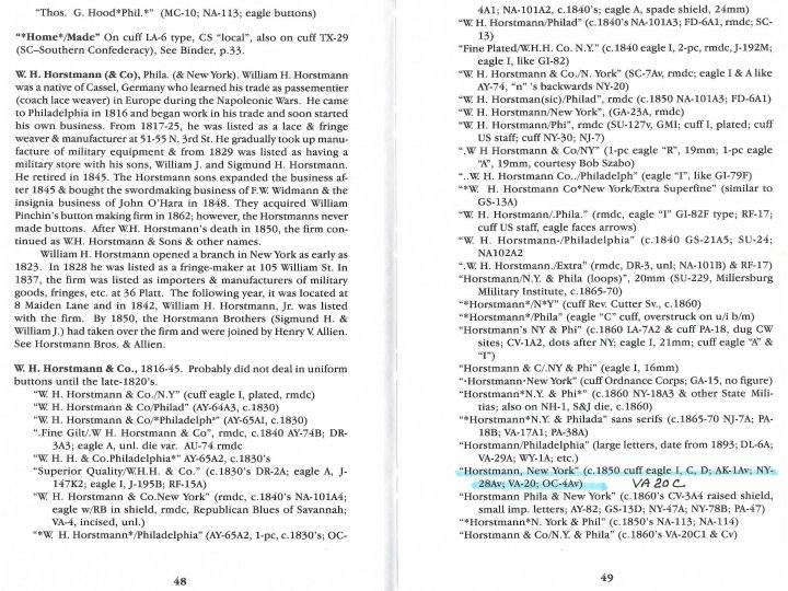 American Military Button Makers and Dealers; Their Backmarks & Dates - 1996 Enlarged Edition