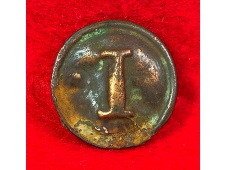 Confederate Block Infantry Coat Button - Narrow Block "I"