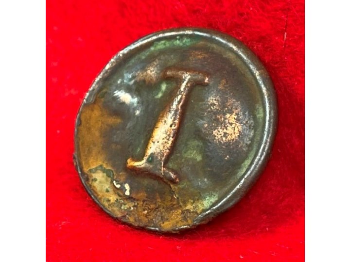 Confederate Block Infantry Coat Button - Narrow Block "I"