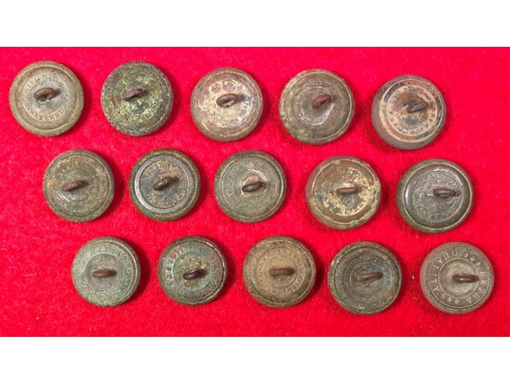 15 Excavated Federal General Service Eagle Coat Buttons - All High Grade with Backmarks