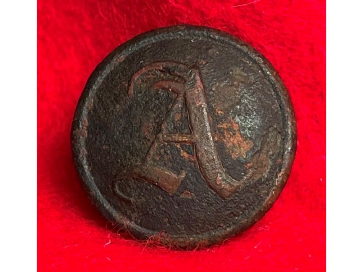 Confederate Artillery Coat Button - Script "A"