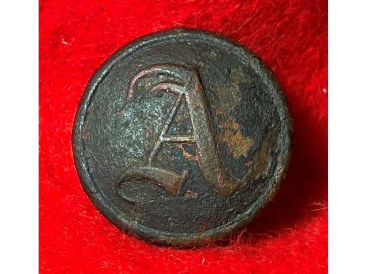 Confederate Artillery Coat Button - Script "A"