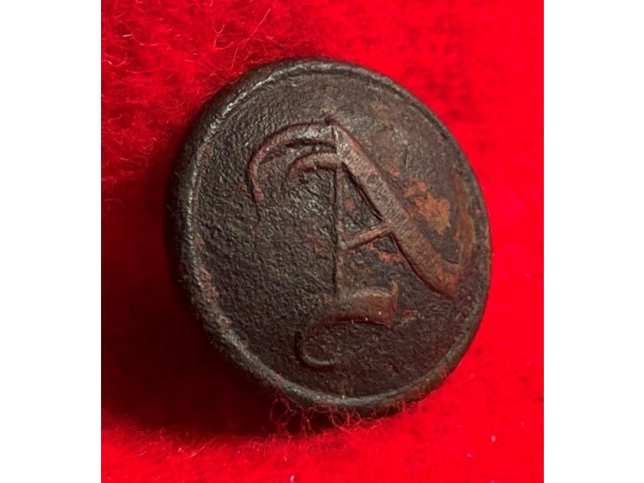 Confederate Artillery Coat Button - Script "A"