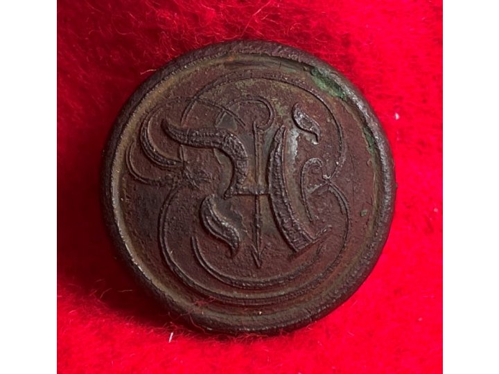 Confederate Manuscript Artillery Coat Button