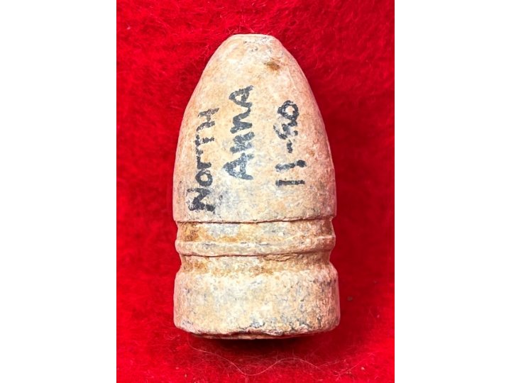 Confederate .58 Cal. Gardner Bullet - Marked "NORTH ANNA / 11-80"