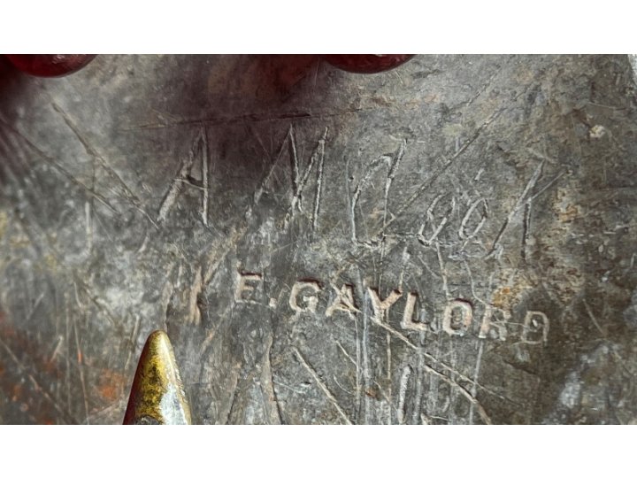 US Waist Belt Plate - Supplier Marked "E. GAYLORD" & Inscribed "A M COOK"- High Quality