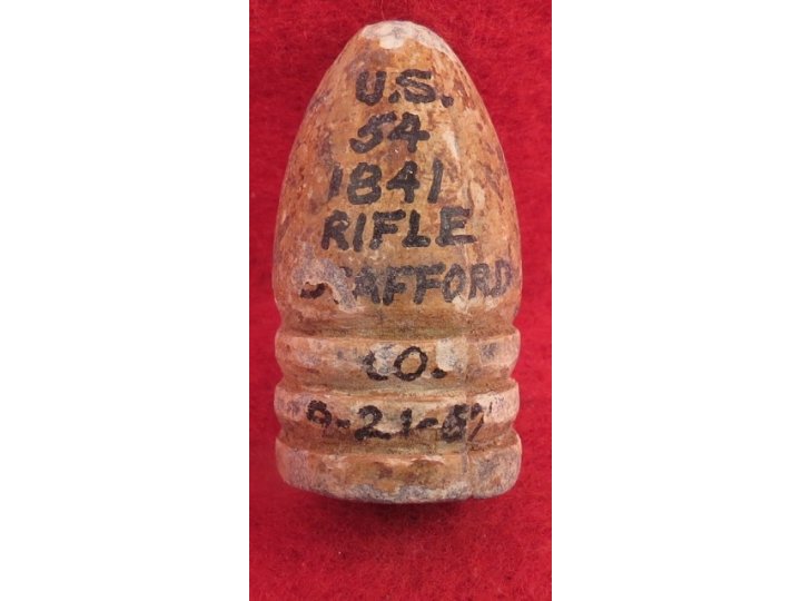 US .54 Caliber Rifle Bullet with Mac Mason's Lettering