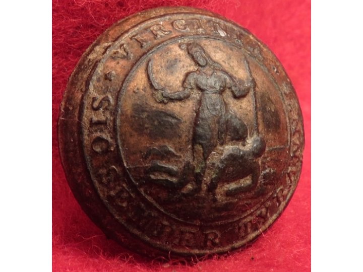 Pre-Civil War Virginia Militia Coat Button - "Soup Bowl" Published