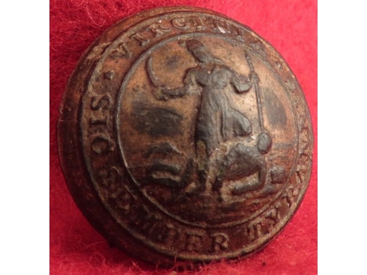 Pre-Civil War Virginia Militia Coat Button - "Soup Bowl" Published