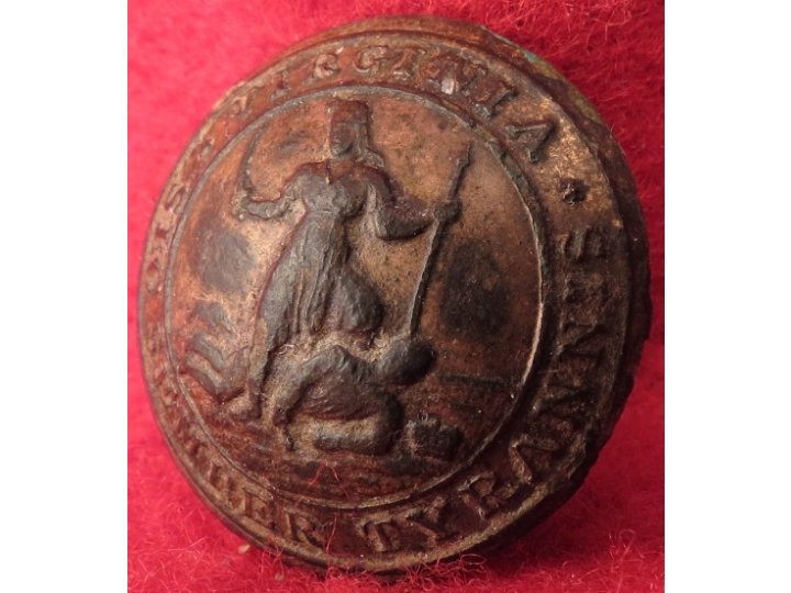 Pre-Civil War Virginia Militia Coat Button - "Soup Bowl" Published