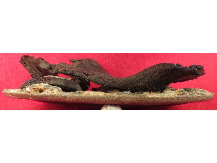 US Belt Buckle with Large Leather Belt Remnant