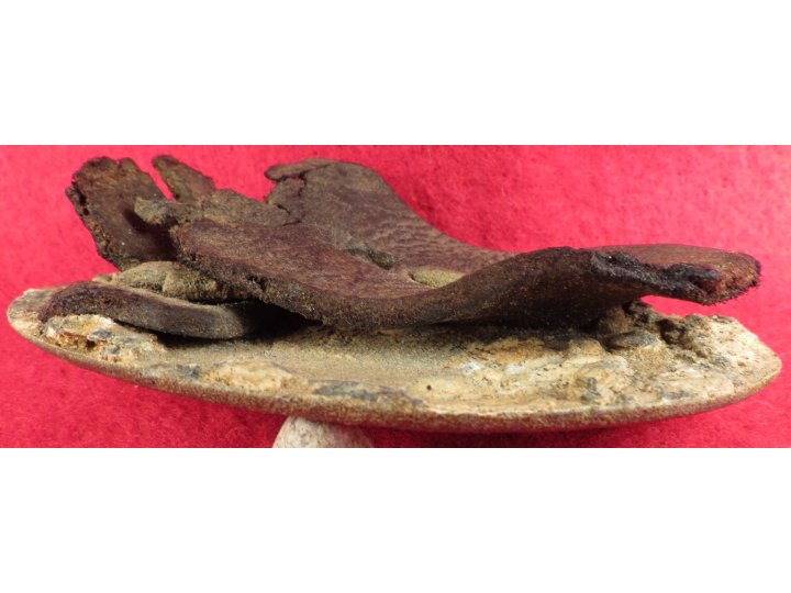 US Belt Buckle with Large Leather Belt Remnant