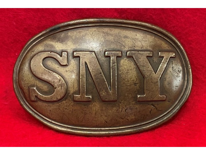 State of New York "SNY" Belt Buckle with Leather Patch Marked "J. I. PITTMAN"