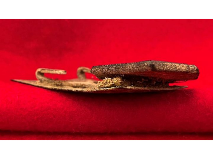 Confederate Militia Belt Plate with Arrow Hooks and Leather Belt Portion