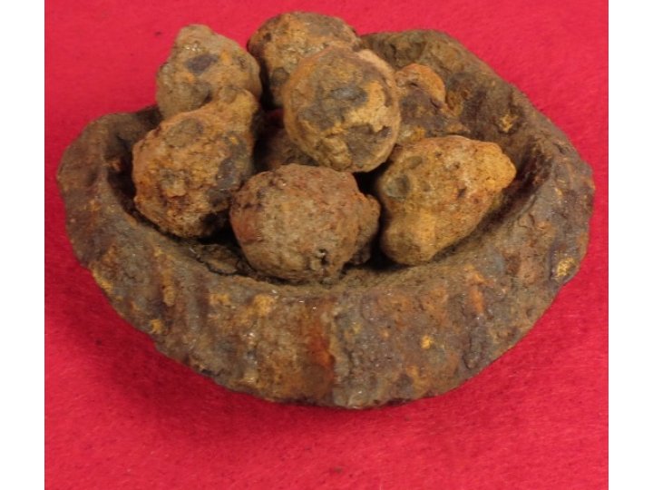Artillery Iron Shot in 4.5 Inch Cannonball Shell Shrapnel