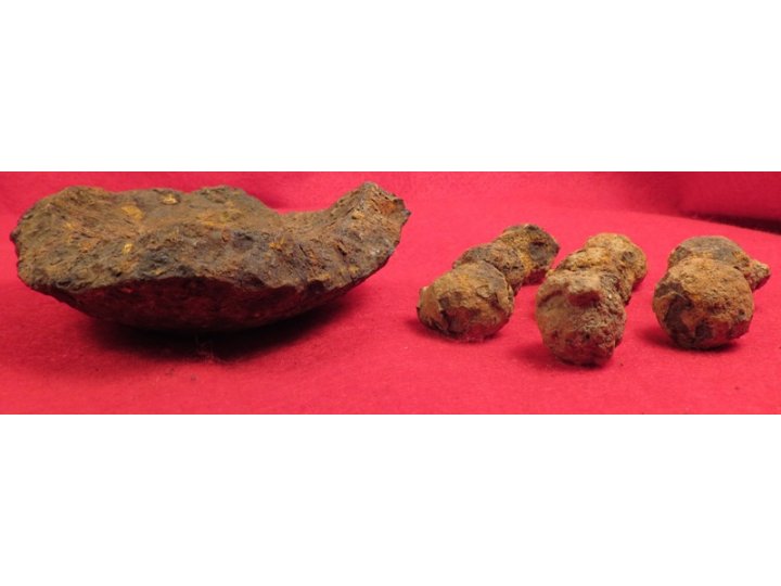 Artillery Iron Shot in 4.5 Inch Cannonball Shell Shrapnel