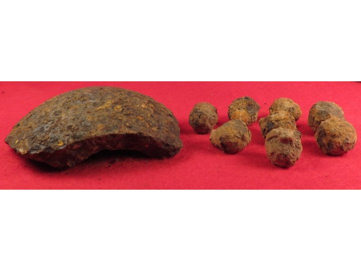 Artillery Iron Shot in 4.5 Inch Cannonball Shell Shrapnel