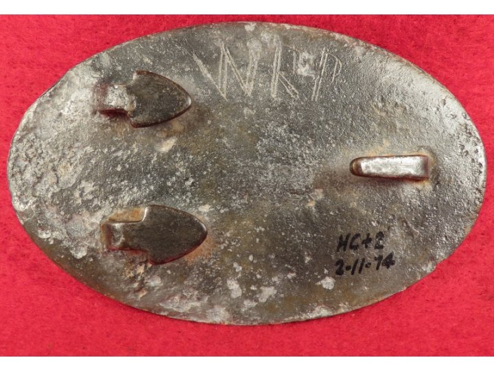 US Belt Buckle - Carved Initials "WRP" - John A. Marks Collection - Documented and Published