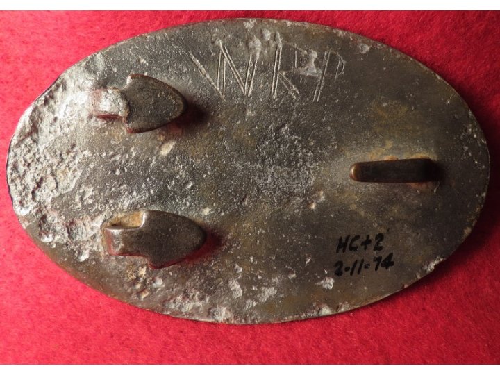US Belt Buckle - Carved Initials "WRP" - John A. Marks Collection - Documented and Published