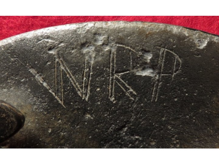 US Belt Buckle - Carved Initials "WRP" - John A. Marks Collection - Documented and Published
