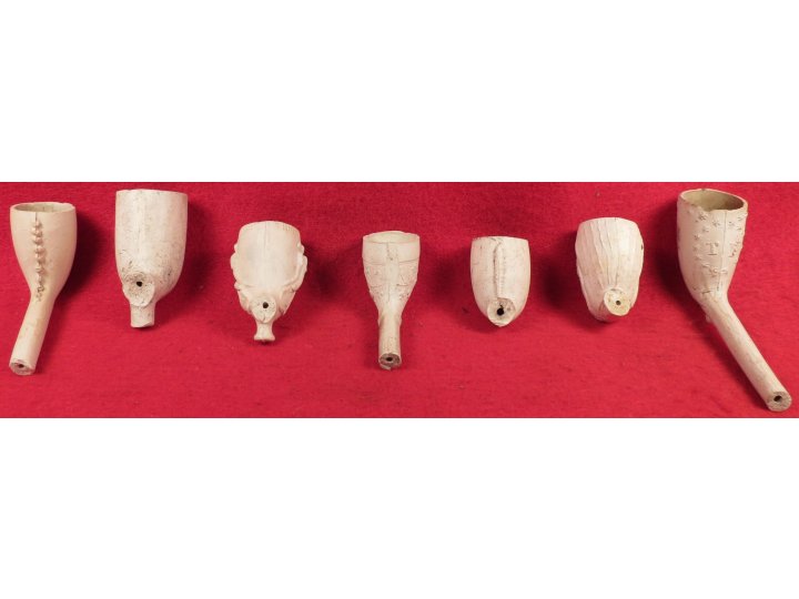 Seven Clay Pipe Bowls 