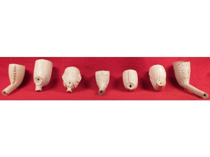 Seven Clay Pipe Bowls 