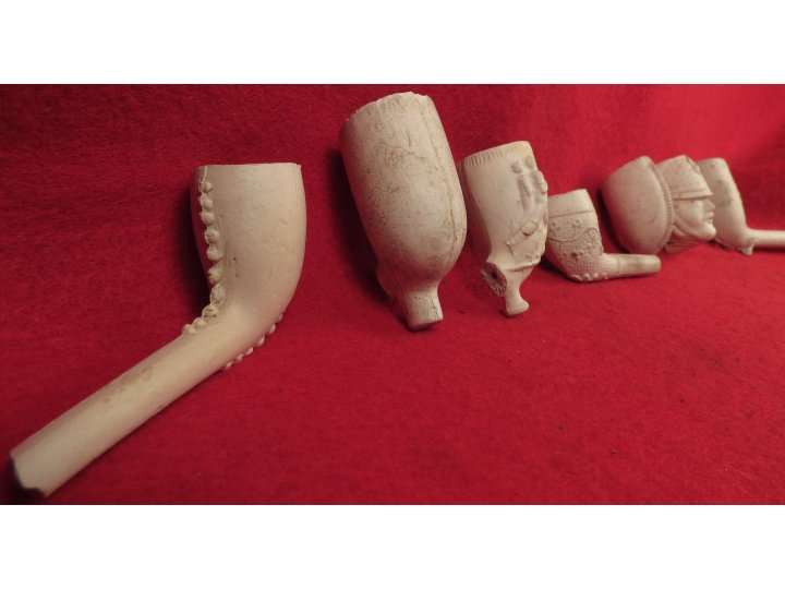 Seven Clay Pipe Bowls 