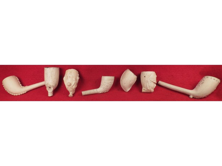 Seven Clay Pipe Bowls 