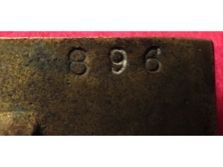 Federal Sword Waist Belt Buckle - Bench Numbered "896"