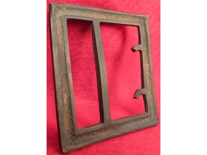 Confederate "Gutterback" Frame Waist Belt Buckle - Rare Cavalry Size