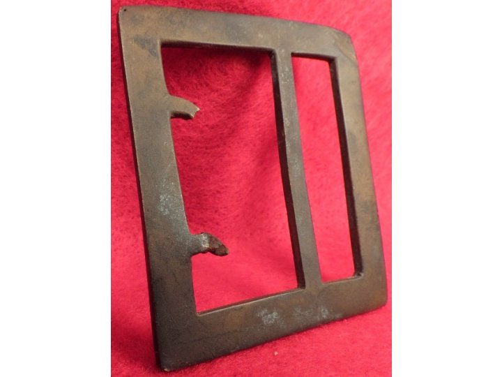 Confederate "Gutterback" Frame Waist Belt Buckle - Rare Cavalry Size