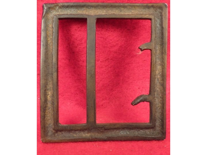 Confederate "Gutterback" Frame Waist Belt Buckle - Rare Cavalry Size