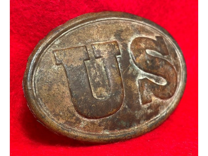 US Cartridge Box Plate - Rare Large Brass Loops - Ohio Troops - High Quality