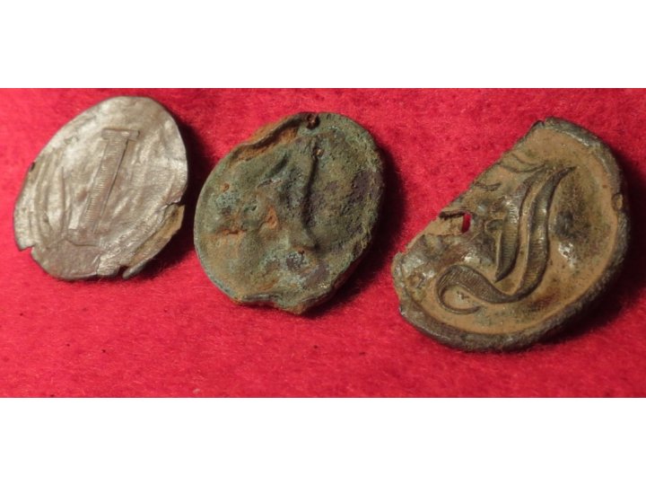 Three Confederate Letter Buttons 